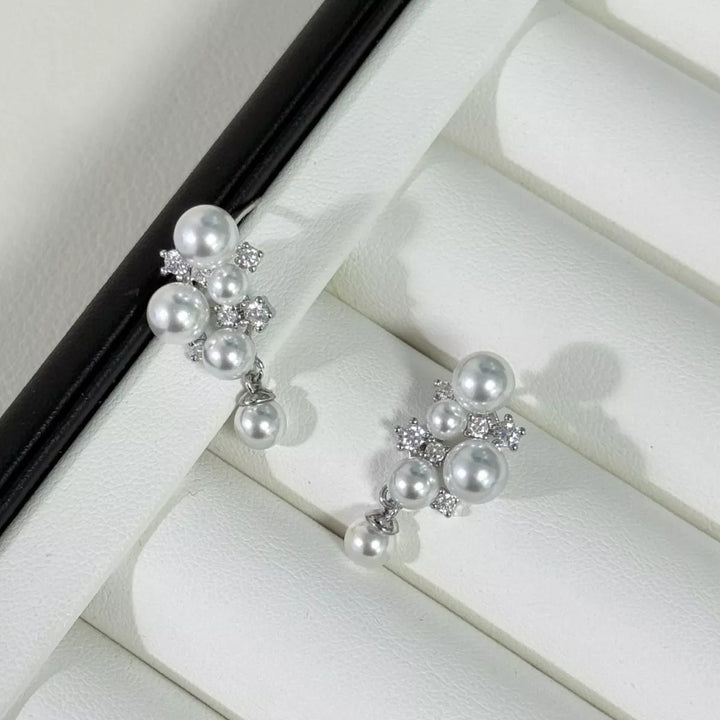 Pearl Cluster Earrings