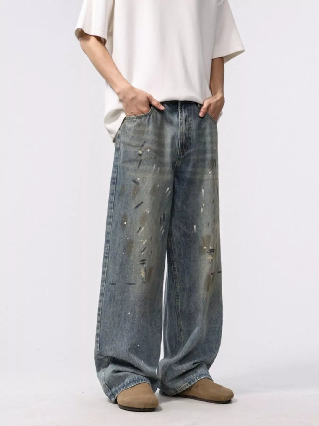 Men's Washed Loose Fit Jeans
