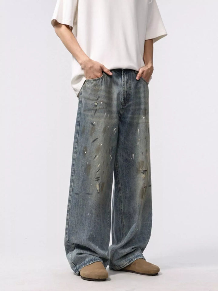 Men's Washed Loose Fit Jeans