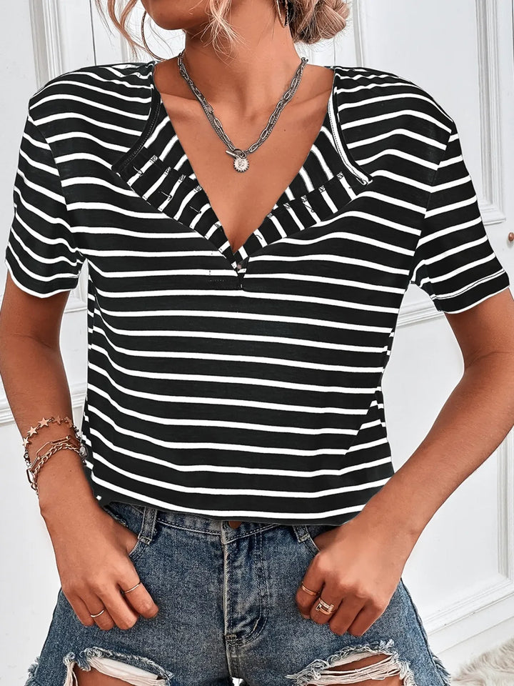 Striped Short Sleeve Top