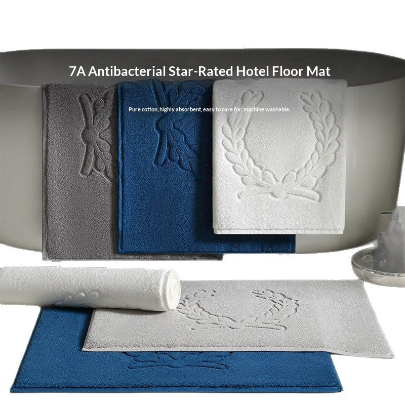 Water-absorbent Pure Cotton Non-slip Bathroom Floor Mat