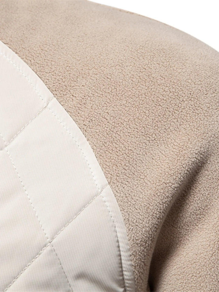 Men's Quilted Snap Down Long Sleeve Jacket