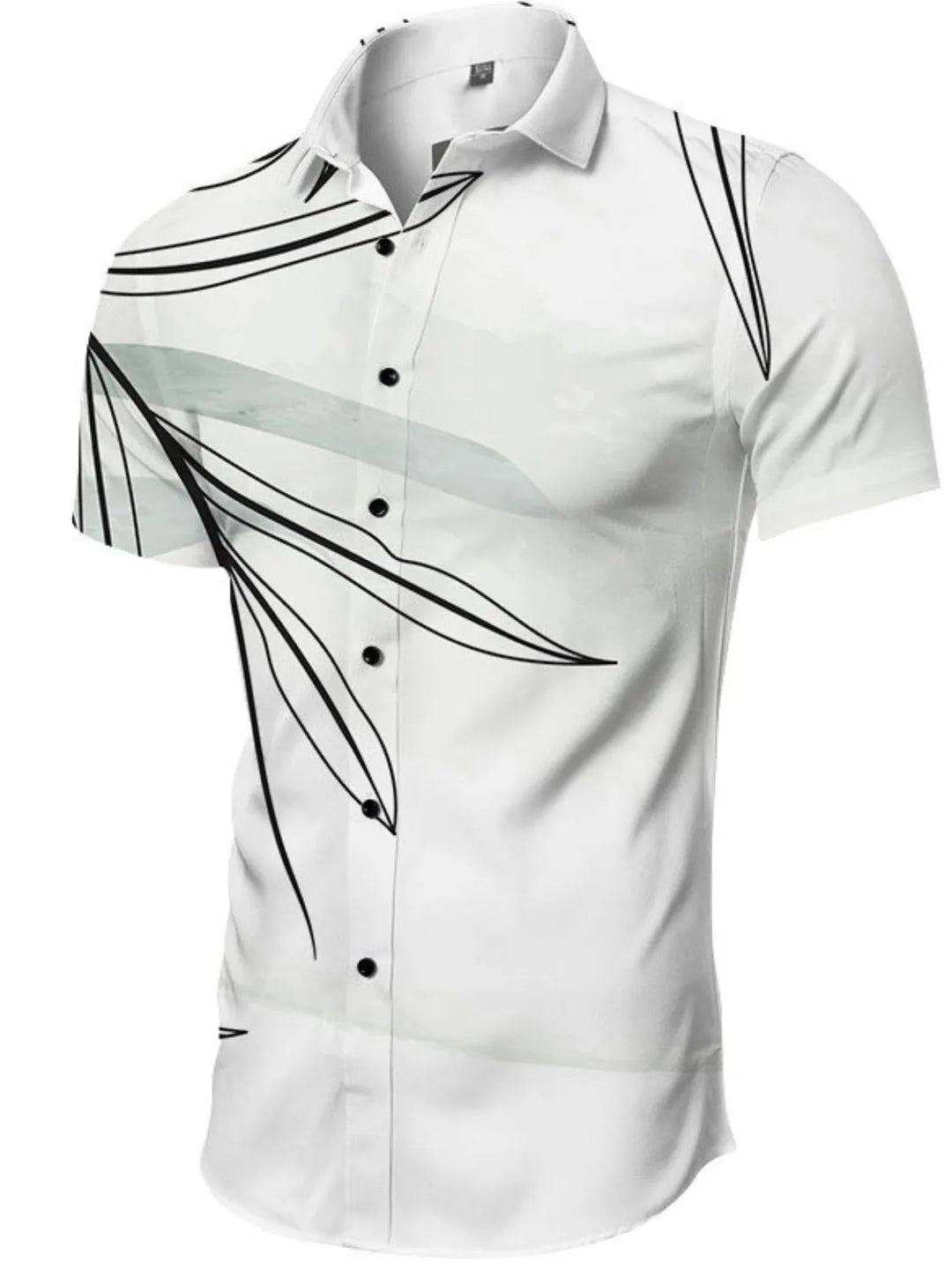 Men's Full Size Printed Collared Neck Shirt Plus Size