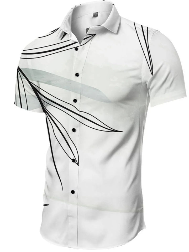 Men's Full Size Printed Collared Neck Shirt Plus Size