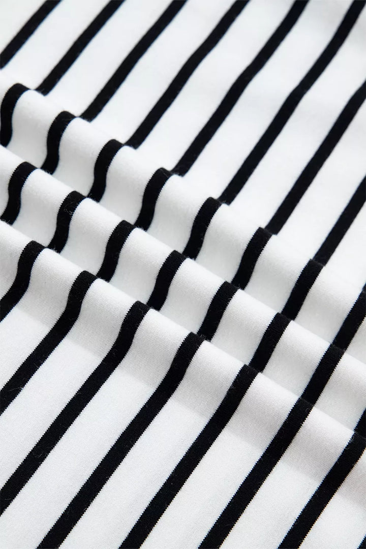 Stripe Contrast Knot Back Ruffle Trim Tank Top