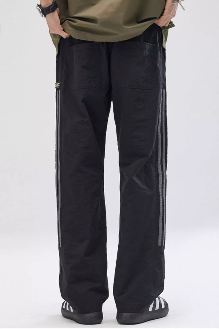 Men's Full Size Striped Casual Wide Leg Pants Plus Size