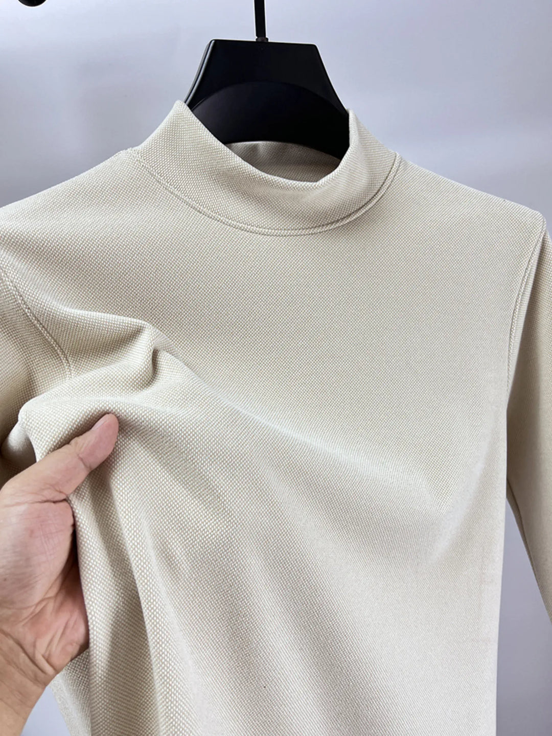 Men's Plus Size Mock Neck Long Sleeve Top