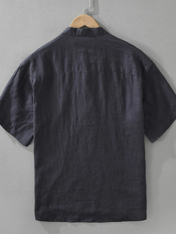 Men's Plus Size Button Detail Short Sleeve Blouse