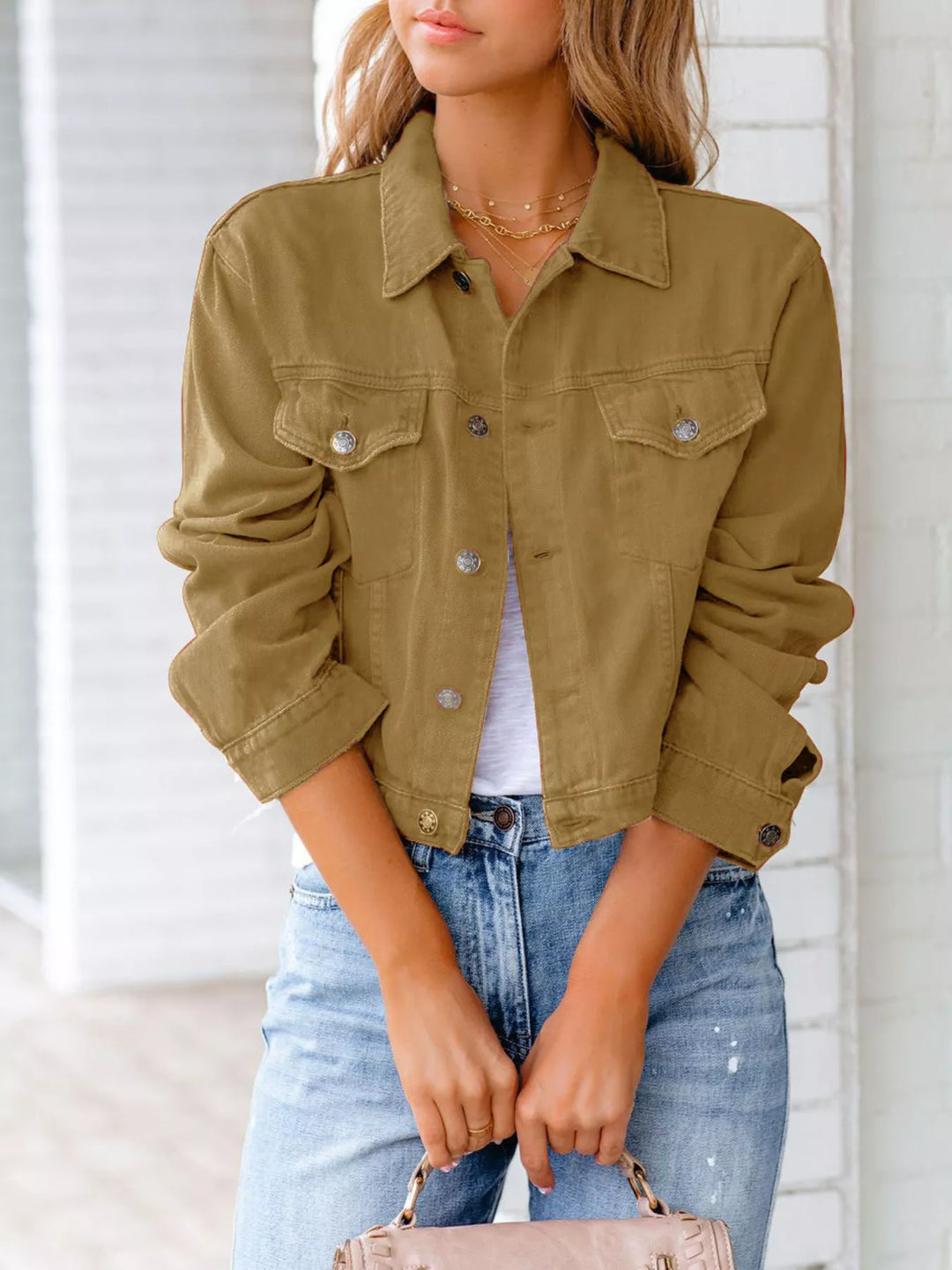 Button Up Long Sleeve Denim Jacket