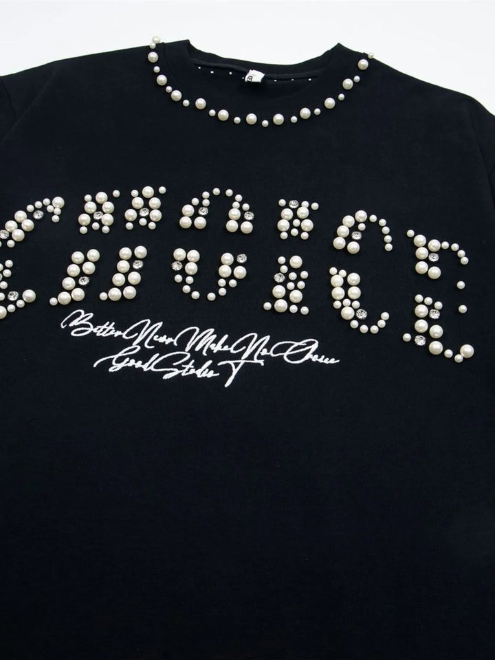 Men's Pearl Detail Round Neck T-Shirt