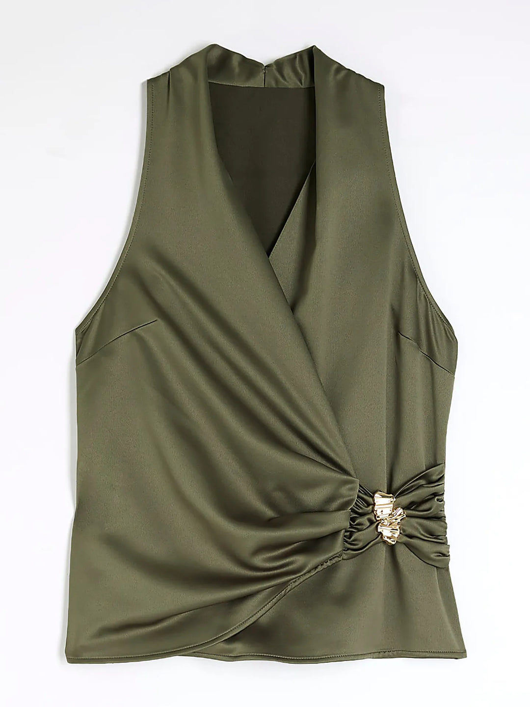 Surplice Sleeveless Top and Pants Set
