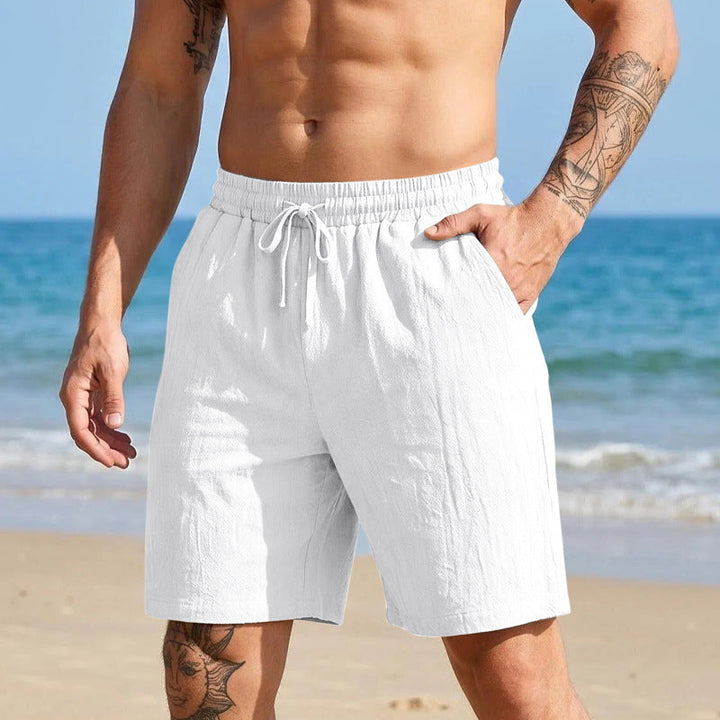 Mens Casual Loose Linen Beach Shorts