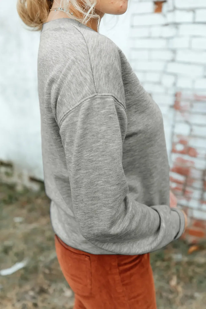 Round Neck Dropped Shoulder Sweatshirt
