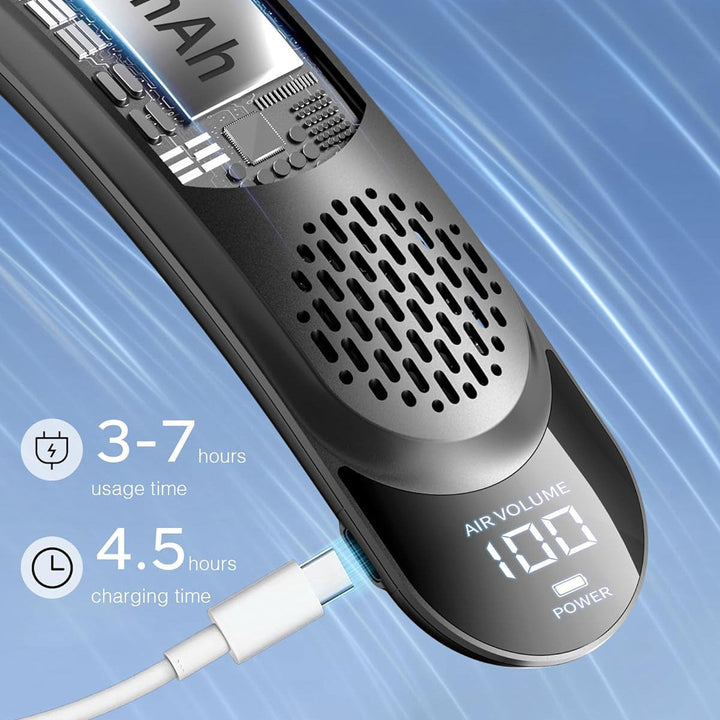 Fashionable New Quad-Core USB Neck-Hanging Fan