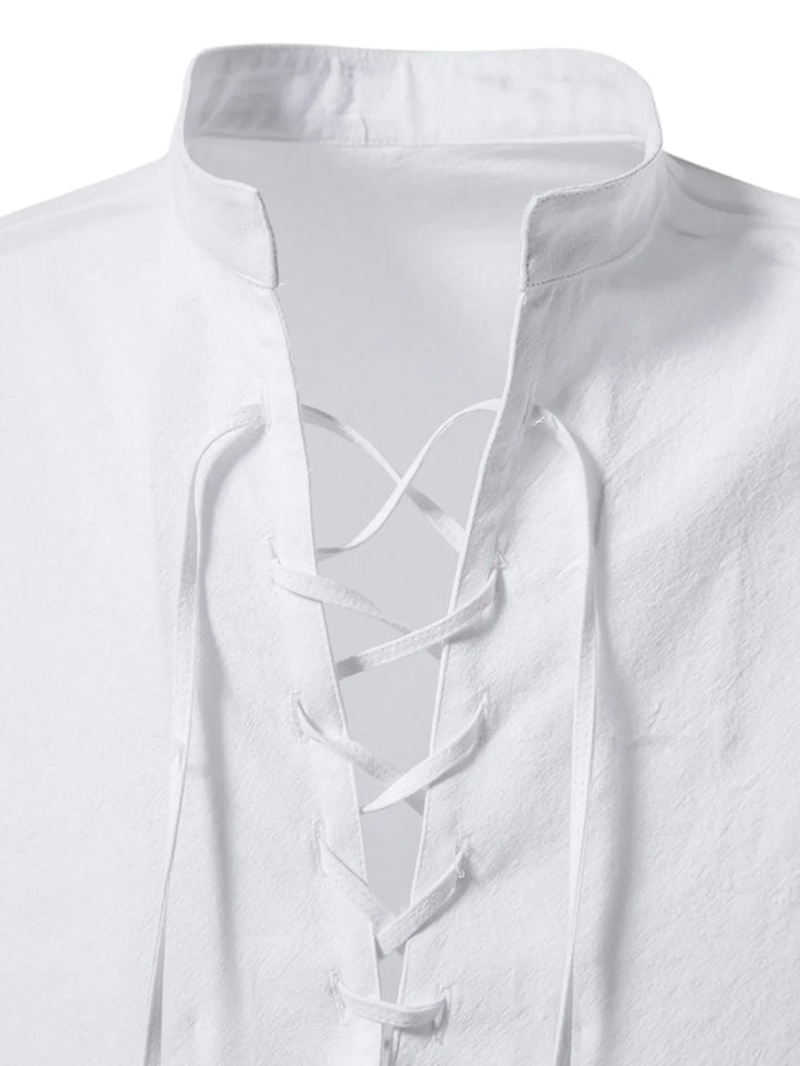 Men's Lace Up Long Sleeve Blouse