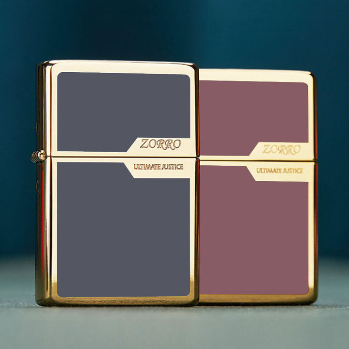 Titanium Color Block Kerosene Lighter Wire Drawing