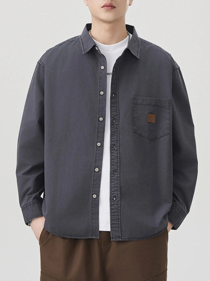 Men's Plus Size Button Up Long Sleeve Shirt