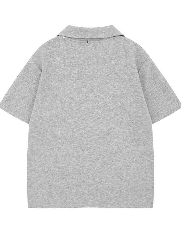 Men's Detachable Collar Short Sleeve Top