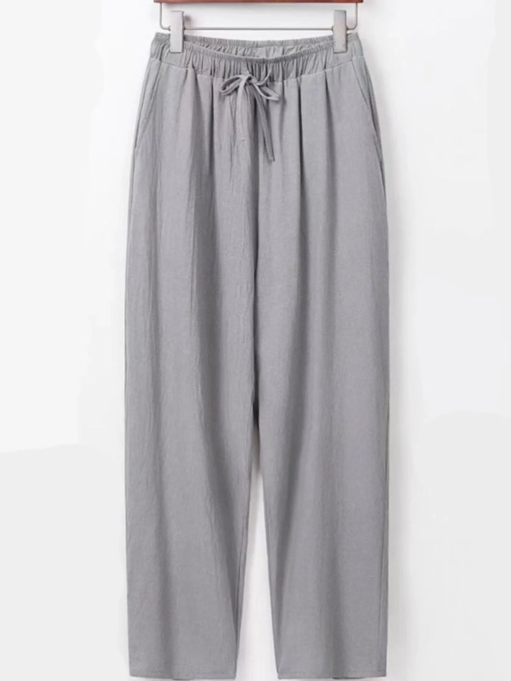 Men's Plus Size Drawstring Wide Leg Pants