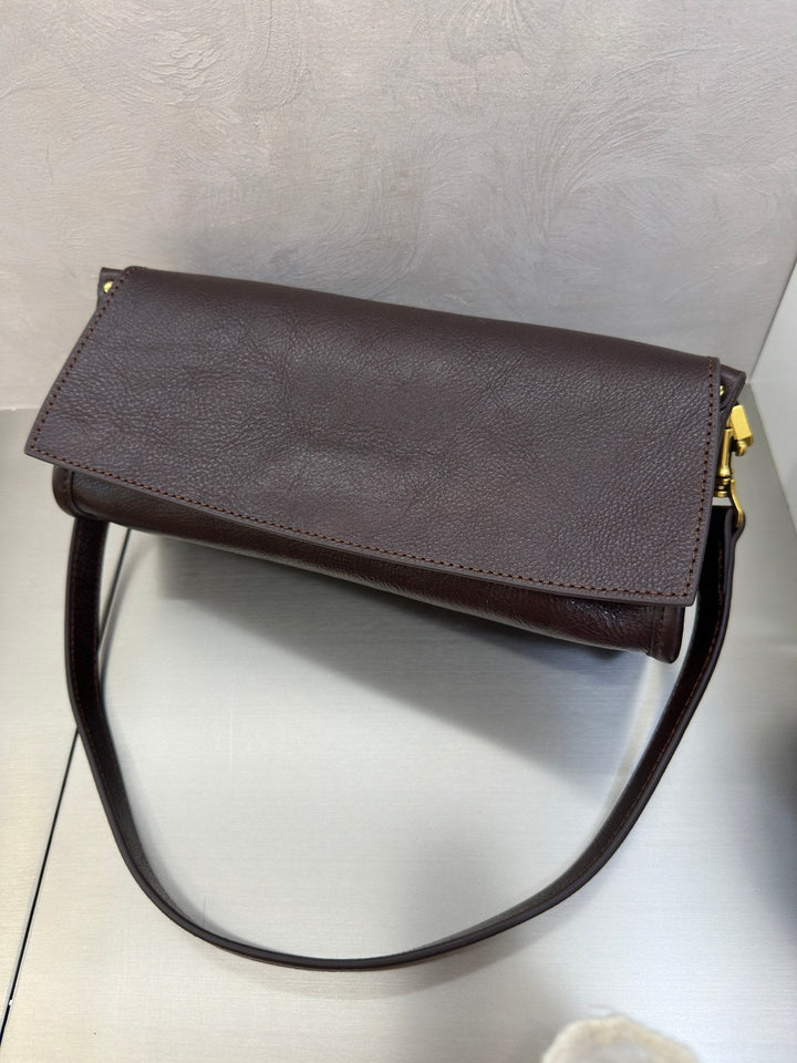 Top-grain Vegetable-tanned Cowhide Commuter Underarm Bag, Single-shoulder Crossbody Small Bag, New Simple Genuine Leather Women's Bag For Fall And Winter