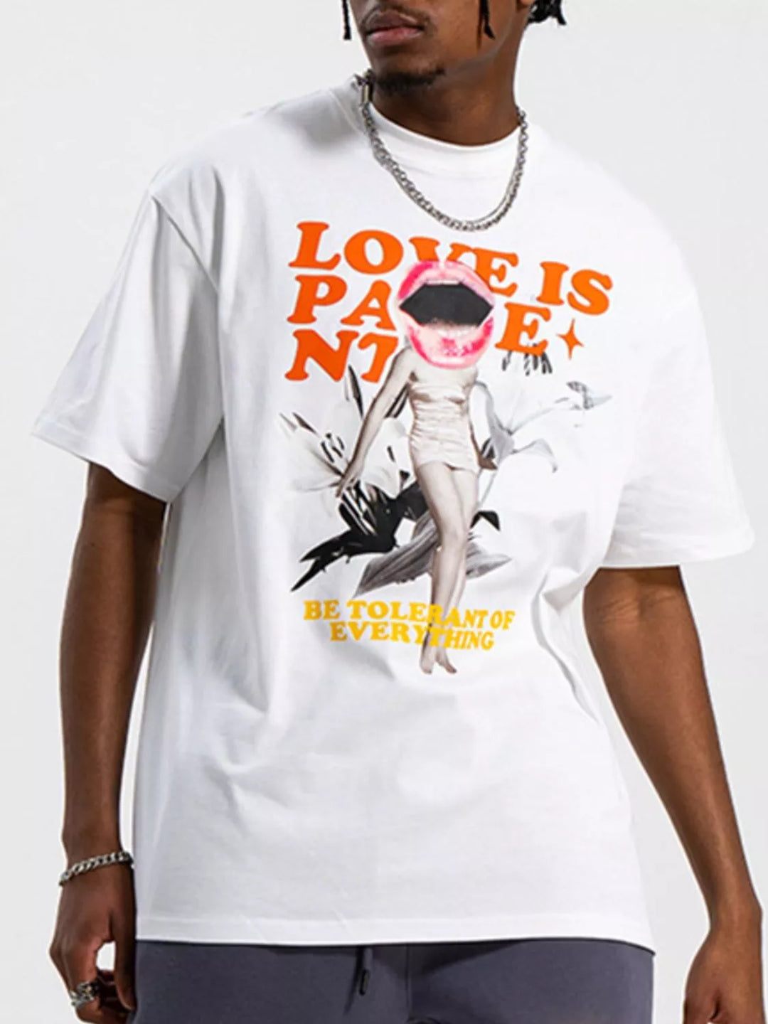 Men's Oversized Round Neck Graphic Short Sleeve T-Shirt