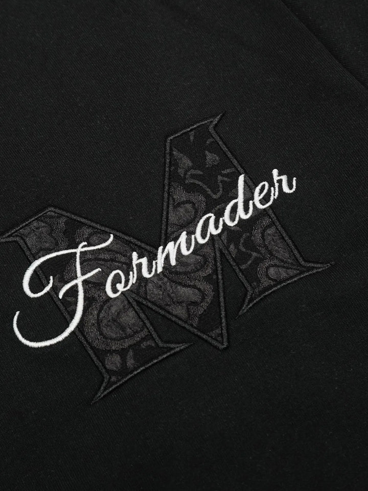 Men's Round Neck Embroidered Letter T-Shirt