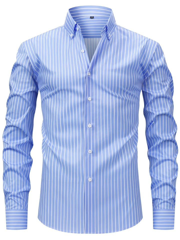 Men's Full Size Striped Button-Down Shirt Plus Size