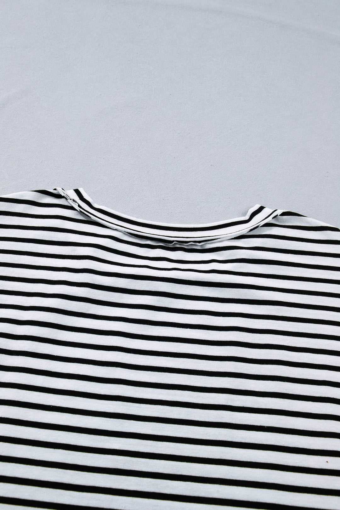 Black Stripe Plus Size Striped Short Sleeve Top with Floral Puff Sleeves