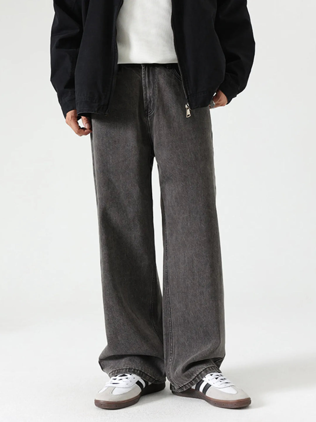Men's Washed Wide Leg Jeans