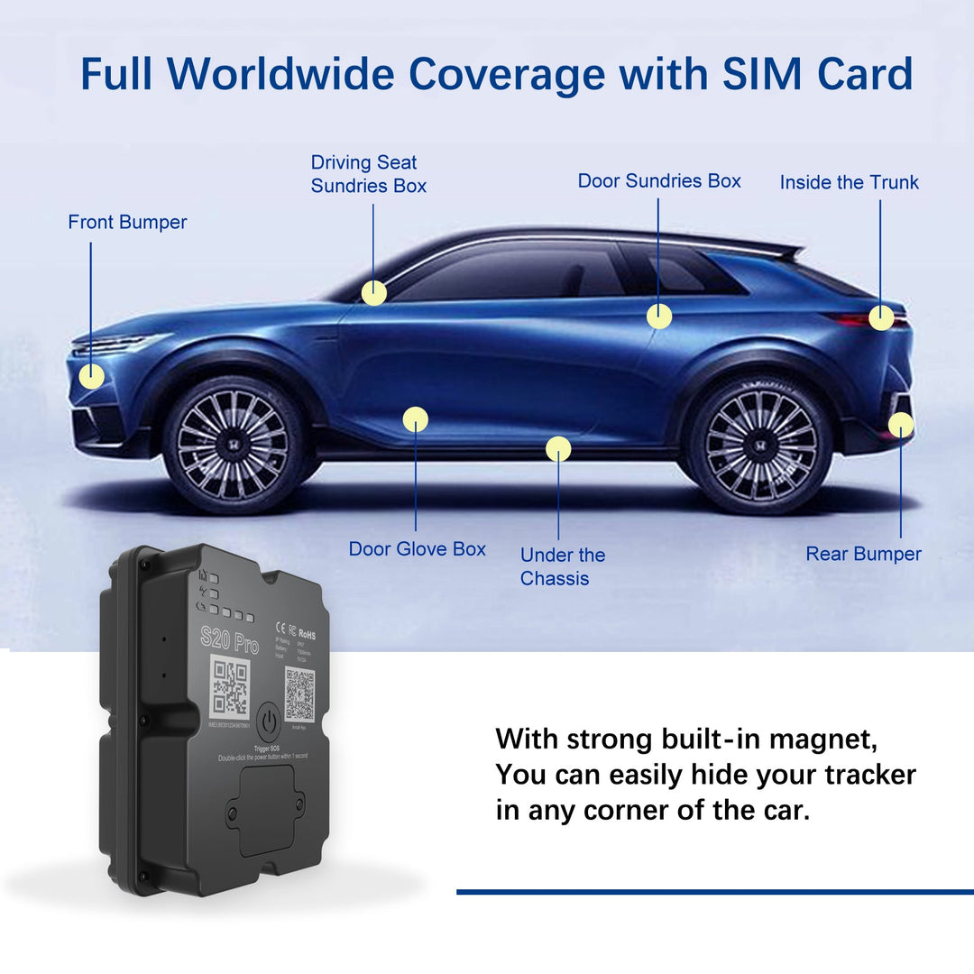 Long Battery 4G GPS Vehicle Tracker - Up To 30 Days Standby, Real-Time Tracking, Magnetic & Waterproof, Subscription Required