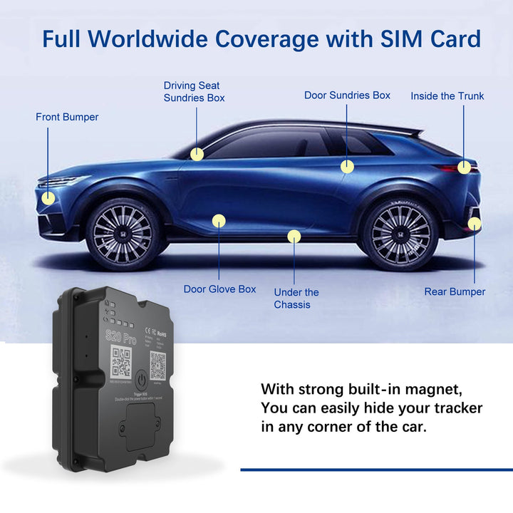 Long Battery 4G GPS Vehicle Tracker - Up To 30 Days Standby, Real-Time Tracking, Magnetic & Waterproof, Subscription Required