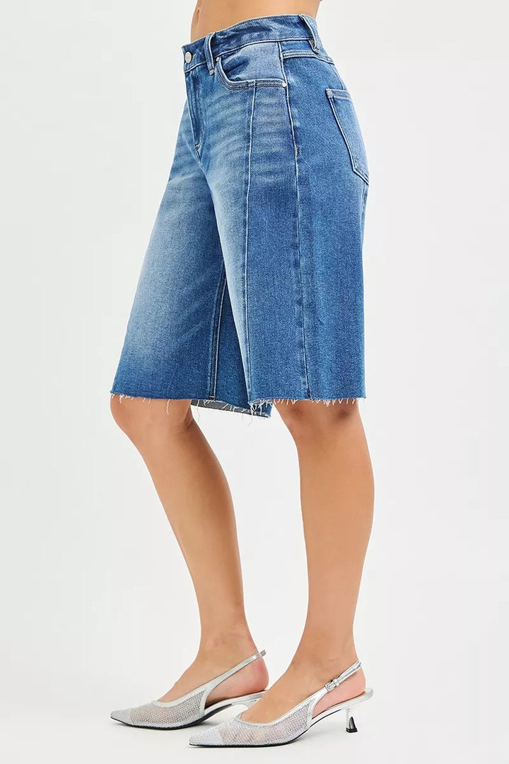 RISEN Raw Hem Slouchy Seamed Jorts