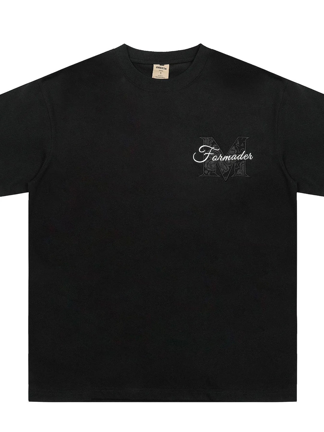 Men's Round Neck Embroidered Letter T-Shirt
