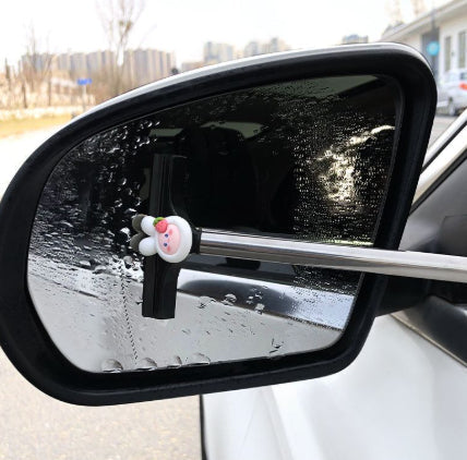 Car Rearview Mirror Wiper Retractable Portable Rainy Cleaning Supplies Rearview Mirror Water Remover Glass Rain Cleaning Tool
