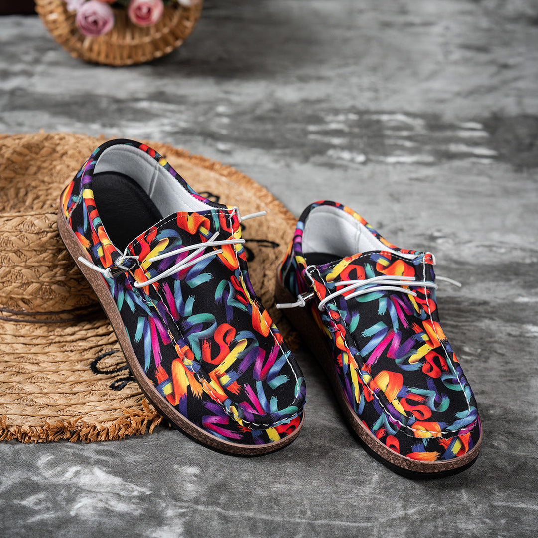 Colorful Printed Casual Loafers
