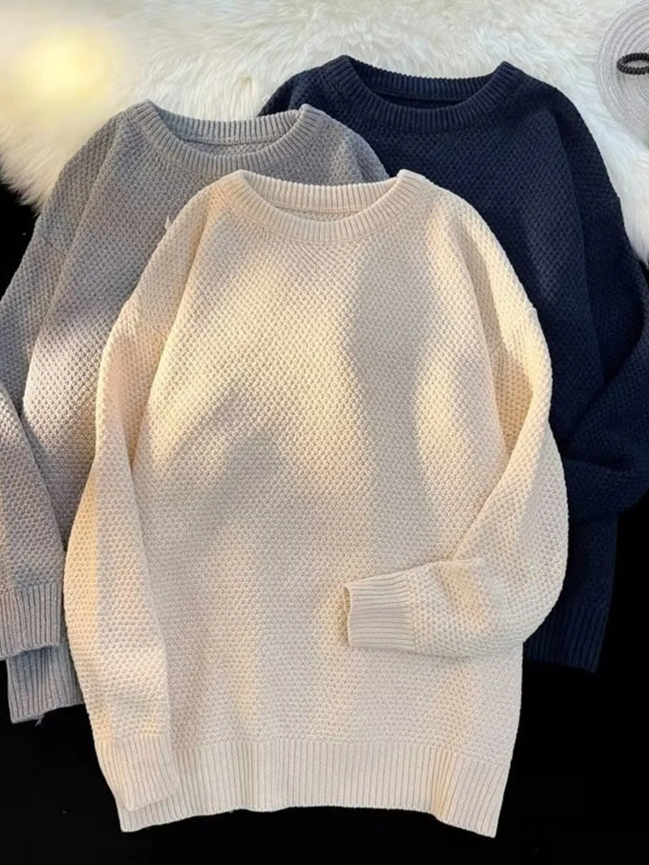 Men's Textured Knit Relaxed Fit Sweater
