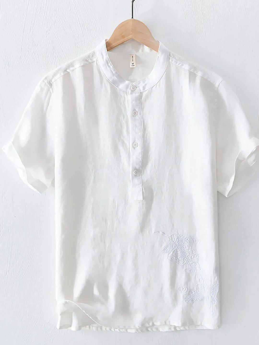 Men's Plus Size Button Detail Short Sleeve Blouse