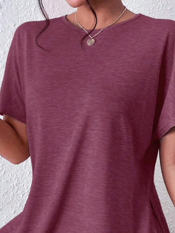 Casual Round Neck T-Shirt and Shorts Set
