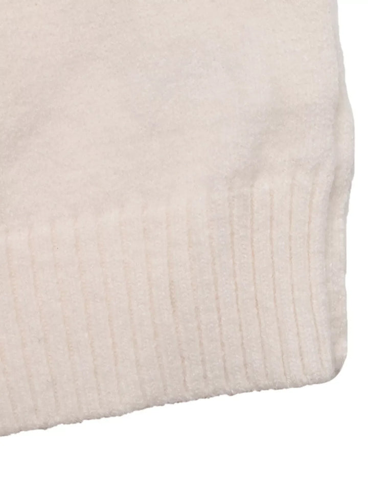 Heart Mock Neck Long Sleeve Sweater