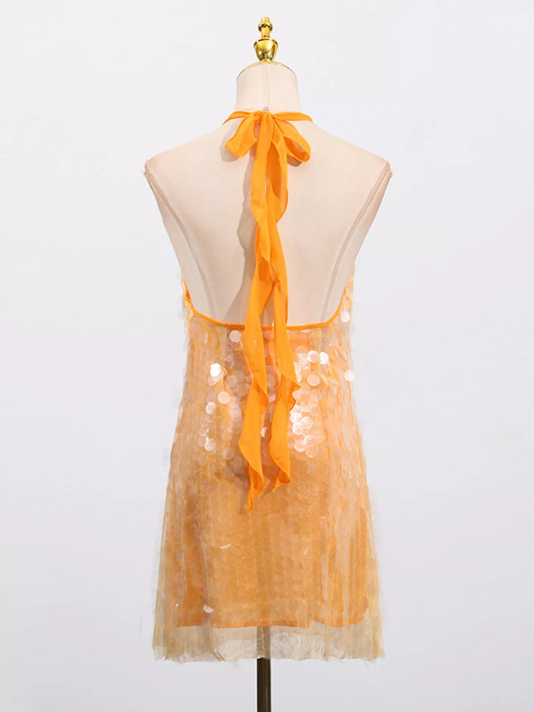 Sequin Halter Neck Mini Dress