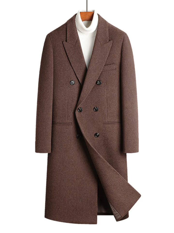 Men's Wool Blend Double-Breasted Overcoat