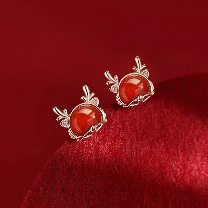925 Sterling Silver Deer Stud Earrings