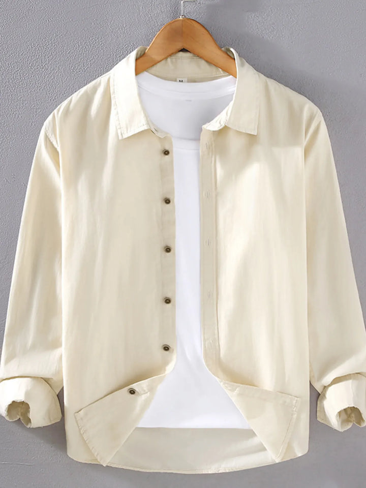 Men's Plus Size Long Sleeve Button-Up Shirt