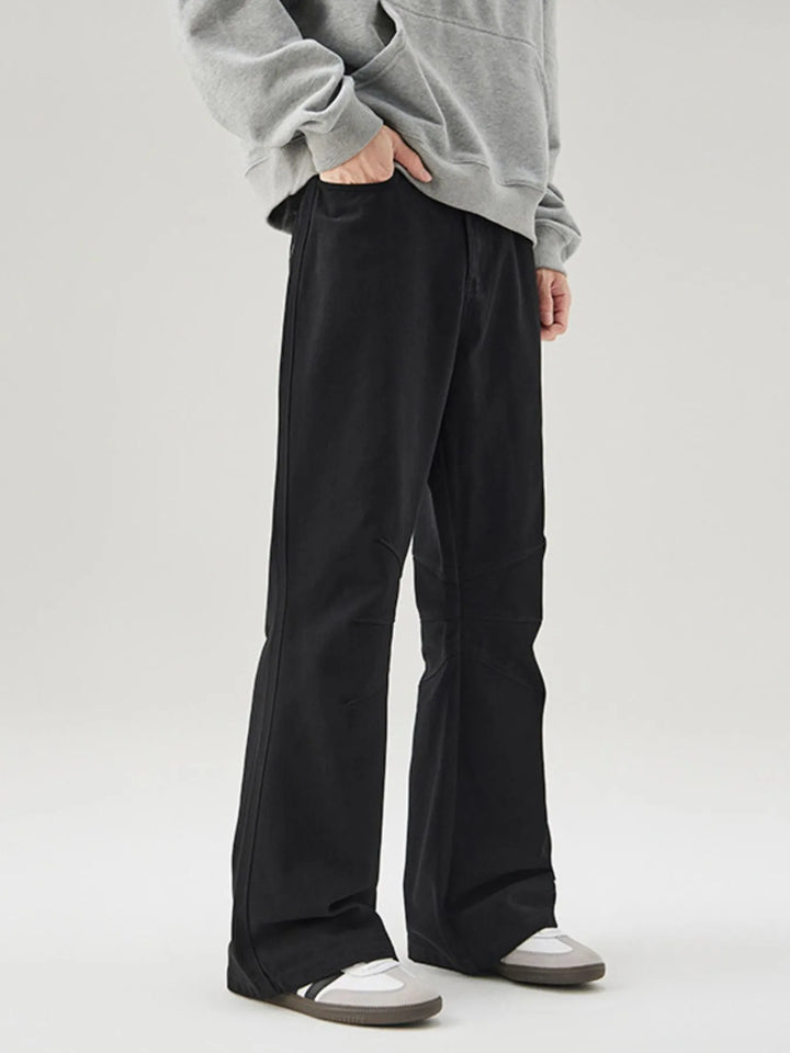 Men's High Waist Ruched Bootcut Baggy Pants