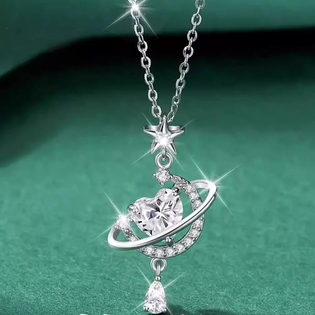 Planet Heart Pendant Necklace