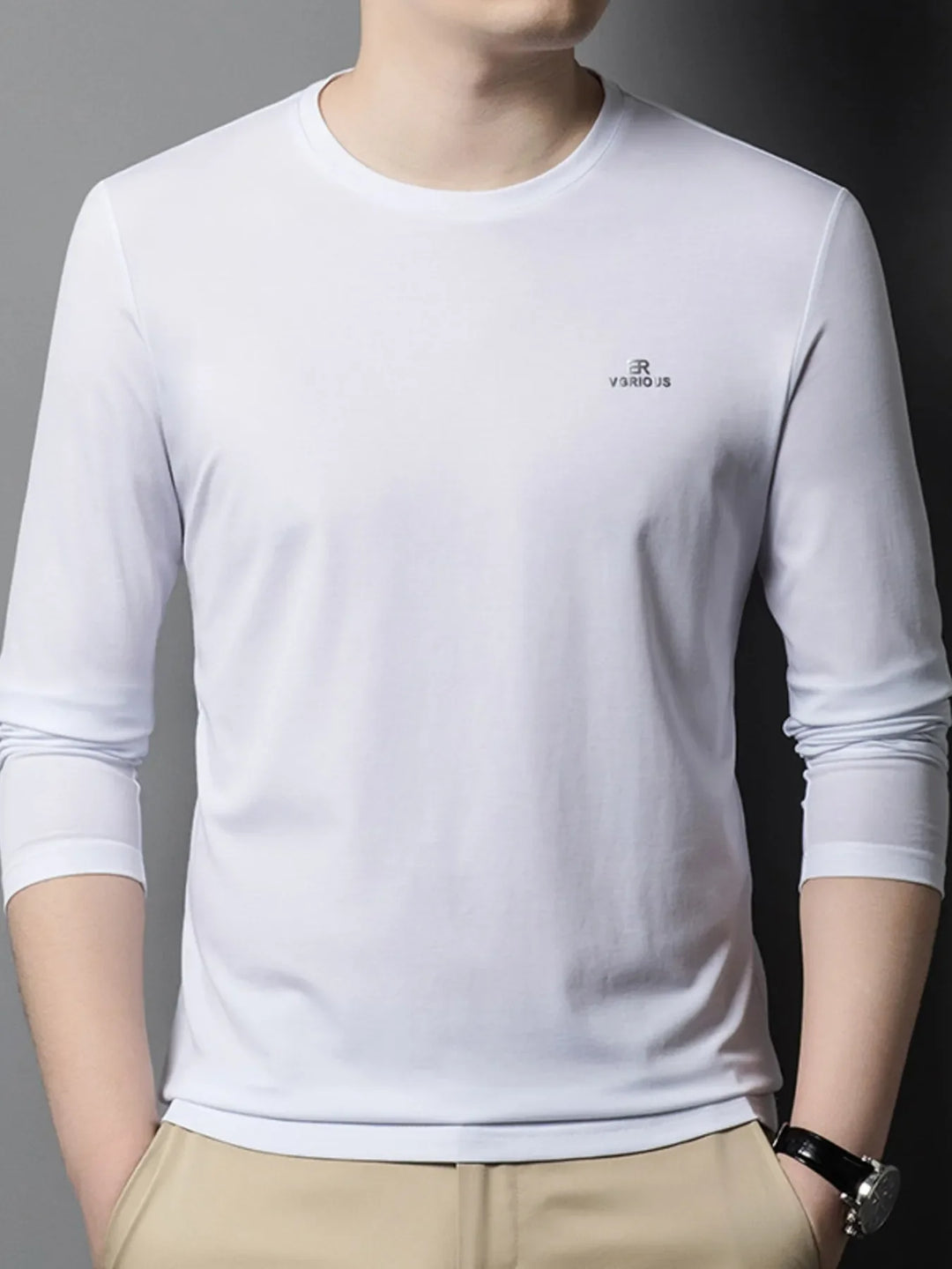 Men's Plus Size Round Neck Long Sleeve T-Shirt
