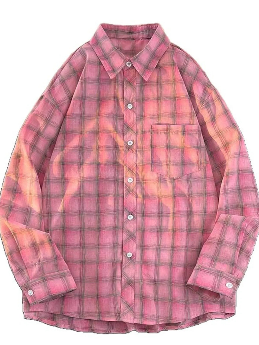 Men's Full Size Plaid Button Up Oversized Shirt Plus Size