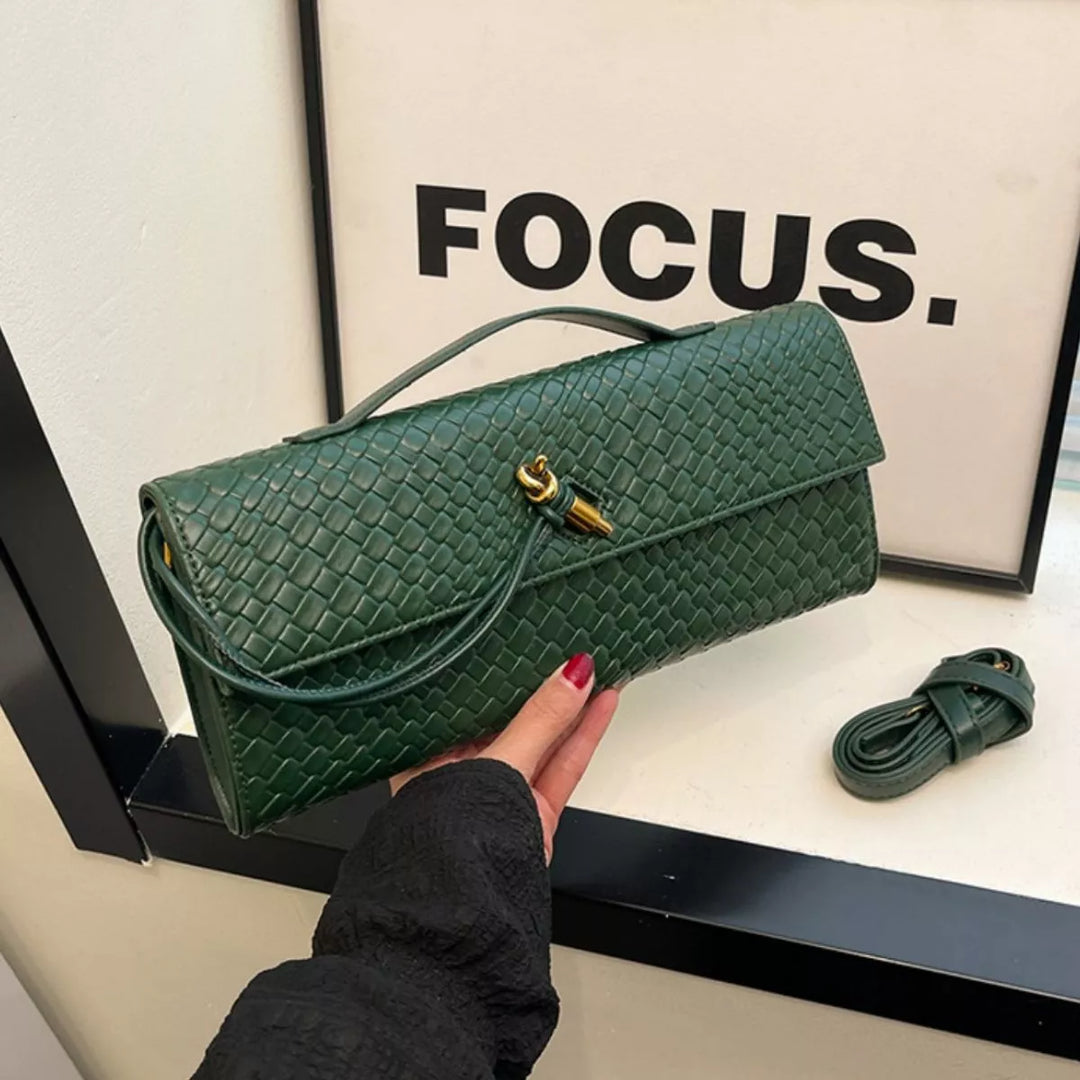 Woven Texture Flap Crossbody Bag