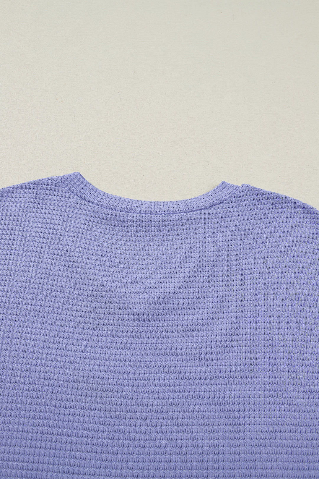Wisteria Waffle V Neck Short Sleeve Knit Top