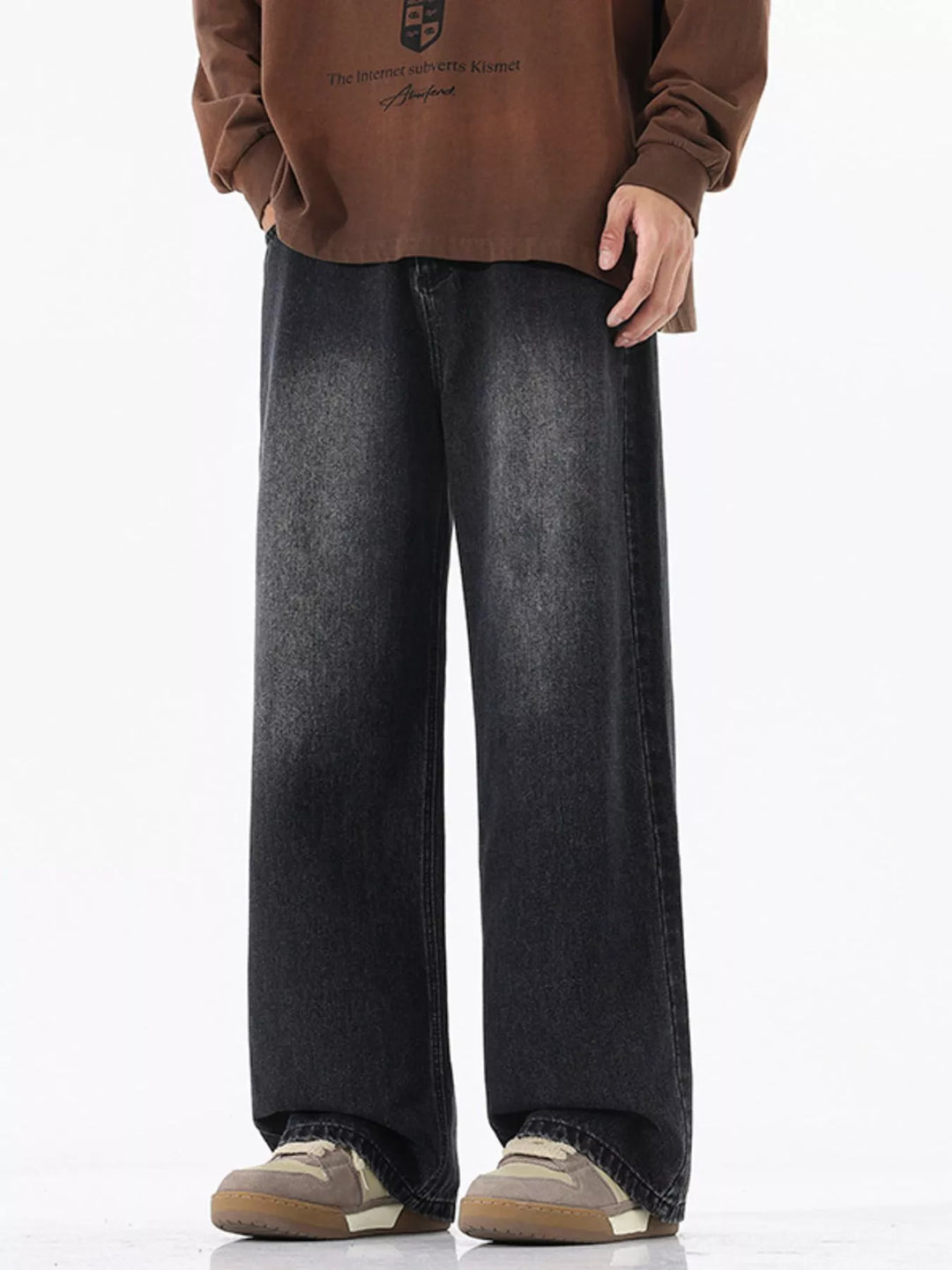 Men's Full Size Wide-Leg Relaxed Fit Jeans Plus Size